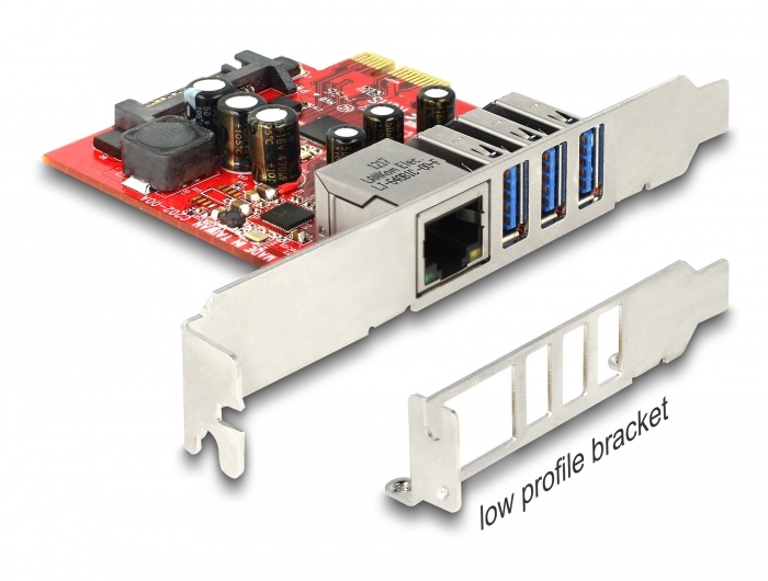 DeLOCK 89382. Intern. Connectiviteitstechnologie: Bedraad, Hostinterface: PCI Express, Interface: Ethernet. Maximale overdrachtssnelheid van gegevens: 5000 Mbit/s. Kleur van het pr