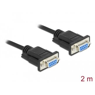 DeLOCK Delock Serial Cable RS-232 D-Sub 9 female to female null modem with narrow plug housing - Full Handshaking - 2 m