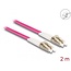 Delock Fiber Optical Cable with metal armouring LC Duplex to LC Duplex Multi-mode OM4 2 m