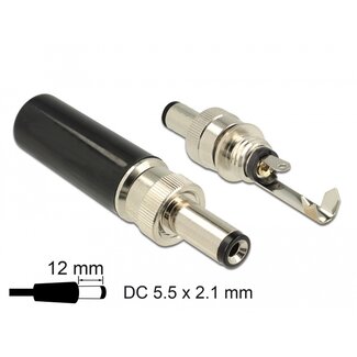 DeLOCK Delock Connector DC 5.5 x 2.1 mm with 12.0 mm length male soldering version