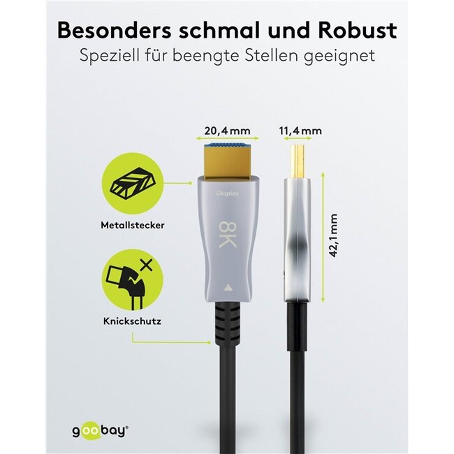 Goobay Optical Hybrid Ultra High Speed HDMI™ Cable with Ethernet (AOC) (8K/@60Hz) 30 m