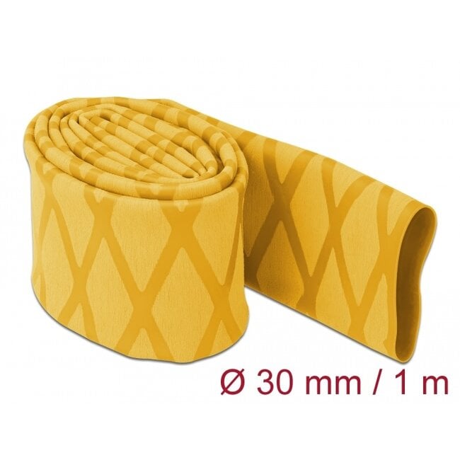 Delock Heat Shrink Tube X-pattern non-slip 1 m x 30 mm yellow