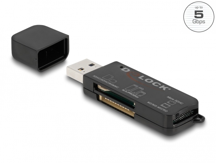 Delock SuperSpeed USB Card Reader for SD / Micro SD / MS memory cards |