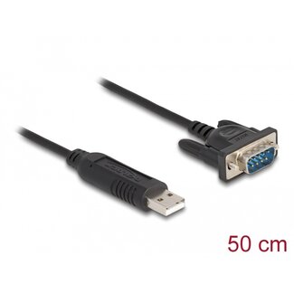 DeLOCK Delock USB 2.0 to serial RS-232 adapter D-Sub 9 male with compact connector housing 50 cm FTDI