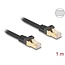 RJ45 Network Cable with braided jacket Cat.6A S/FTP plug to plug 1 m black