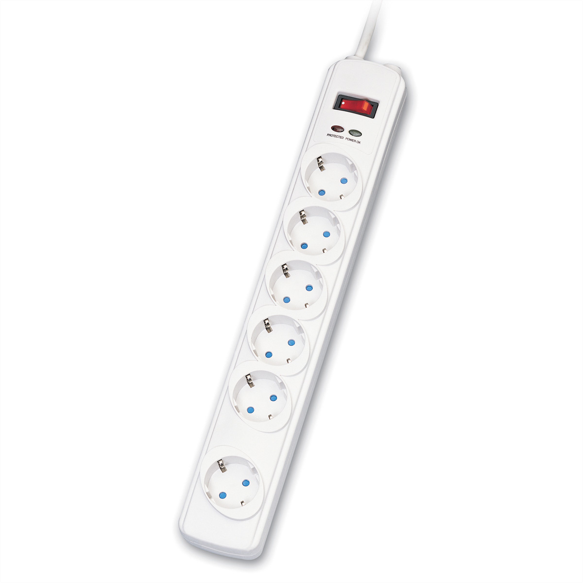 ROLINE SurgeSecure stekkerdoos 6-voudig, met overspanningsbeveiliging, wit, 1,8 |