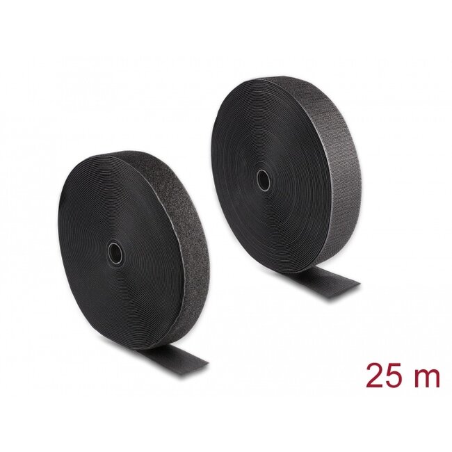 Delock Heavy-duty Hook-and-Loop tape L 25 m x W 50 mm black