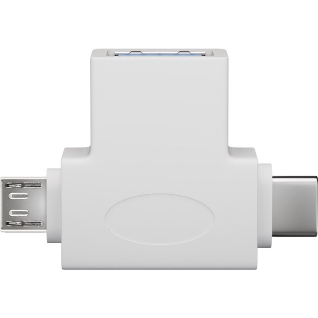 Goobay USB-A to USB 2.0 Micro-B T-Adapter (USB A 2.0), White