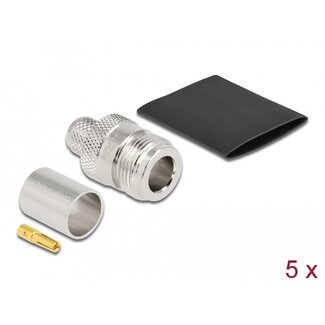 DeLOCK Delock N jack for crimping LMR 400 with matching shrink tube (5x)