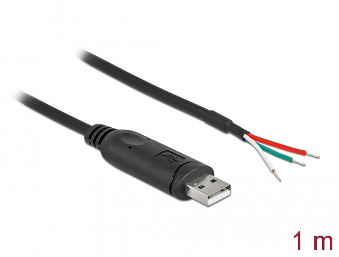 DeLOCK 62930. Kleur van het product: Zwart, Snoerlengte: 1 m, Aansluiting 1: USB 2.0. Aantal per verpakking: 1 stuk(s)