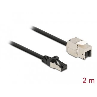 DeLOCK Delock Cable RJ45 plug to Keystone Module RJ45 jack Cat.6A 2 m black