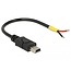 Delock Cable USB 2.0 Mini-B male > 2 x open wires power 10 cm Raspberry Pi