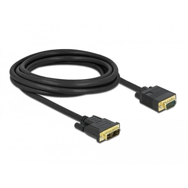 Delock Cable DVI 12+5 male to VGA male 3 m
