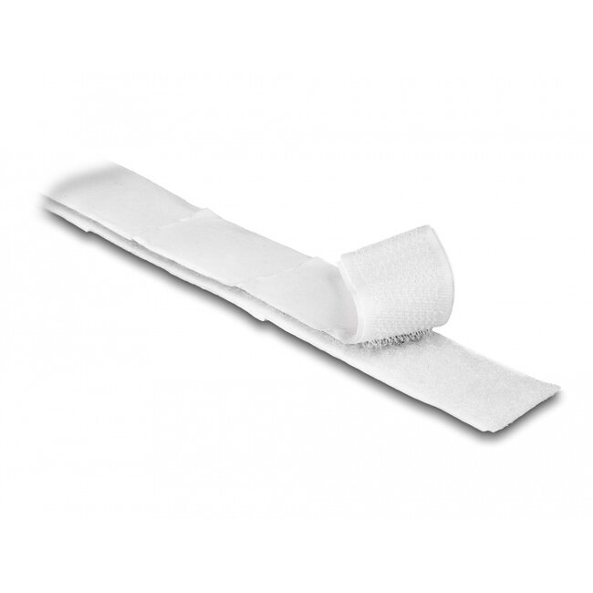 Delock Hook-and-loop tape self-adhesive L 10 m x W 20 mm white