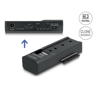 DeLOCK Delock USB Type-C™ Converter for 1 x M.2 NVMe SSD + 1 x SATA SSD / HDD with Clone Function
