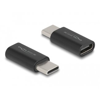 DeLOCK Delock Adapter SuperSpeed USB 10 Gbps (USB 3.2 Gen 2) USB Type-C™ male to female port saver black