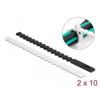 DeLOCK Delock Cable Ties flexible reusable 20 pieces black / white