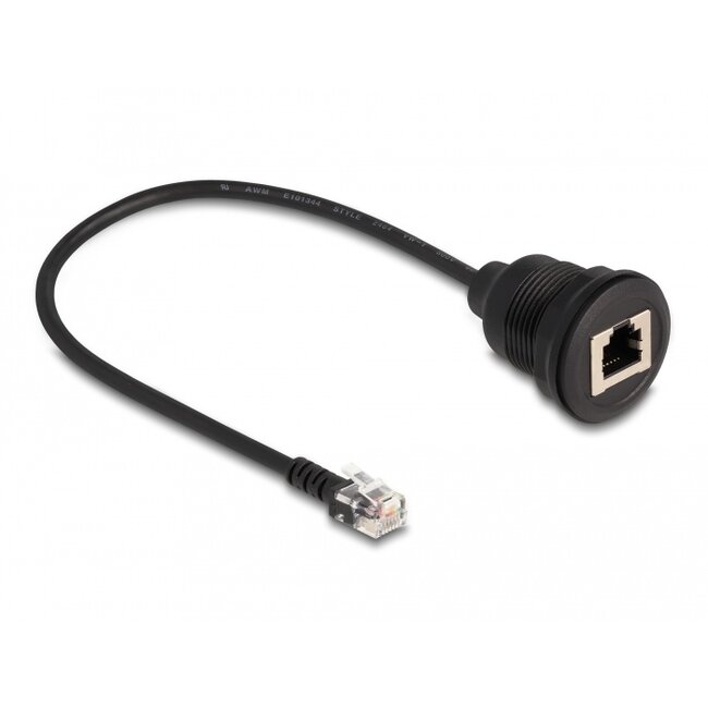 Delock Cable RJ12 plug to RJ12 jack for installation 30 cm black