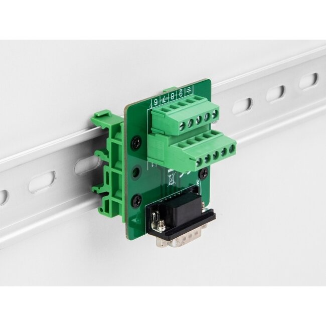 Delock D-Sub 9 pin female to Terminal Block for DIN rail