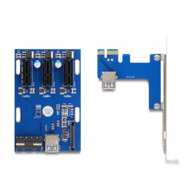 Delock Riser Card PCI Express x1 to 3 x PCIe x1 with 50 cm USB cable