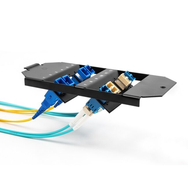 Delock Optical Fiber Mounting for floor tank 12 port for SC Simplex / LC Duplex couplers black