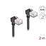 Delock RJ45 Network Cable Cat.6A S/FTP Slim 90° downwards / downwards angled 2 m black