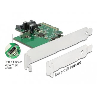 DeLOCK Delock PCI Express Card to 1 x internal USB 3.2 Gen 2 key A 20 pin female