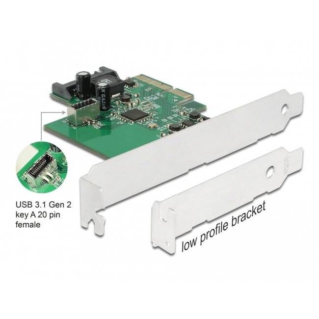 Delock PCI Express Card to 1 x internal USB 3.2 Gen 2 key A 20 pin female