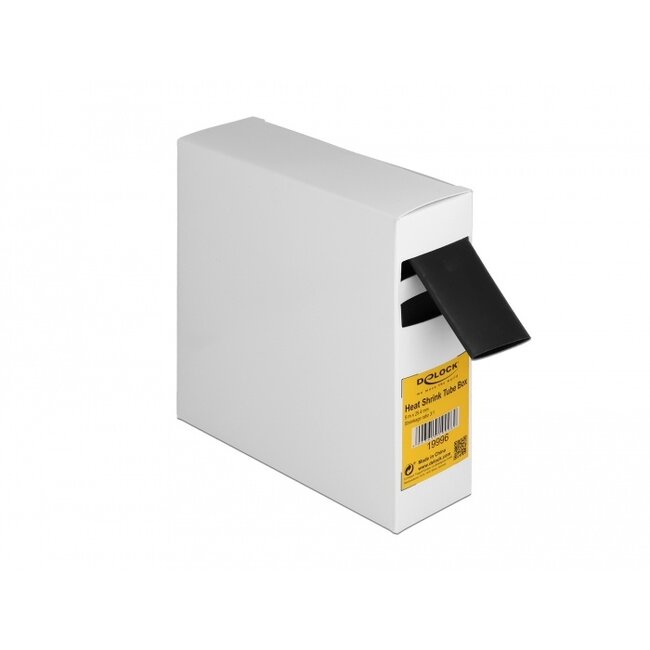 Delock Heat shrink tube Box, with inside adhesive, shrinkage ratio 3:1, 5 m x 25.4 mm black
