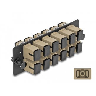 DeLOCK Delock Fiber Optic Adapter Panel SC Simplex OM1 / OM2 12 Port beige