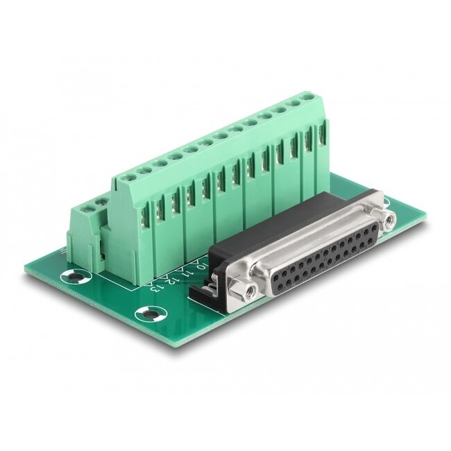 Delock D-Sub 25 pin female to Terminal Block for DIN rail
