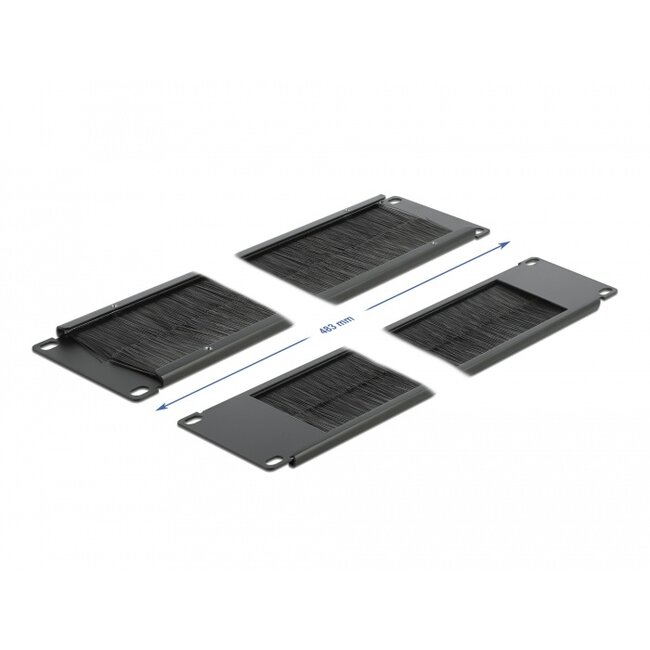 Delock 19″ Cable Management Brush Strip 2U black