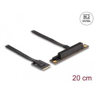 DeLOCK Delock M.2 Key A+E to PCIe x8 NVMe Adapter angled with 20 cm cable