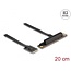 Delock M.2 Key A+E to PCIe x8 NVMe Adapter angled with 20 cm cable