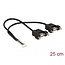 Delock Cable USB 2.0 pin header female 1.25 mm 8 pin > 2 x USB 2.0 Type-A female panel-mount 25 cm