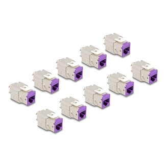 DeLOCK Delock Keystone Modul RJ45 jack to LSA Cat.6A toolfree violet set 10 pieces
