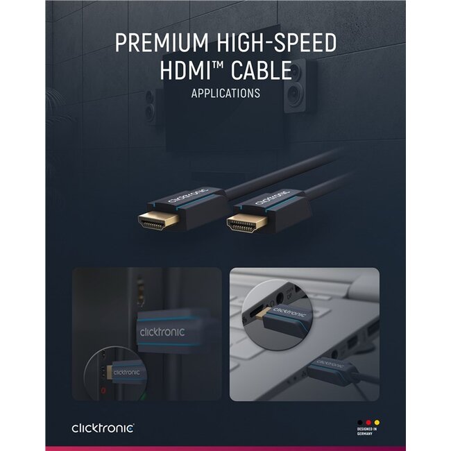 Clicktronic Premium High Speed HDMI™ Cable with Ethernet 3 m