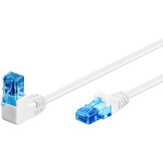 Goobay Goobay CAT 6A Patch Cable 1x 90° Angled, U/UTP, white 5 m