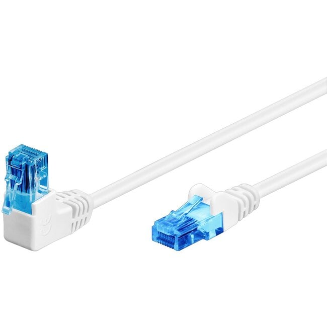 Goobay CAT 6A Patch Cable 1x 90° Angled, U/UTP, white 5 m