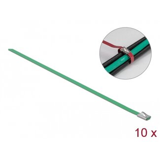 DeLOCK Delock Stainless Steel Cable Ties L 400 x W 4.6 mm green 10 pieces