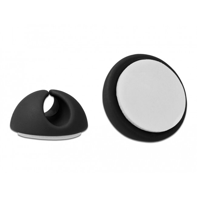 Delock Cable holder set self-adhesive 6 pieces black