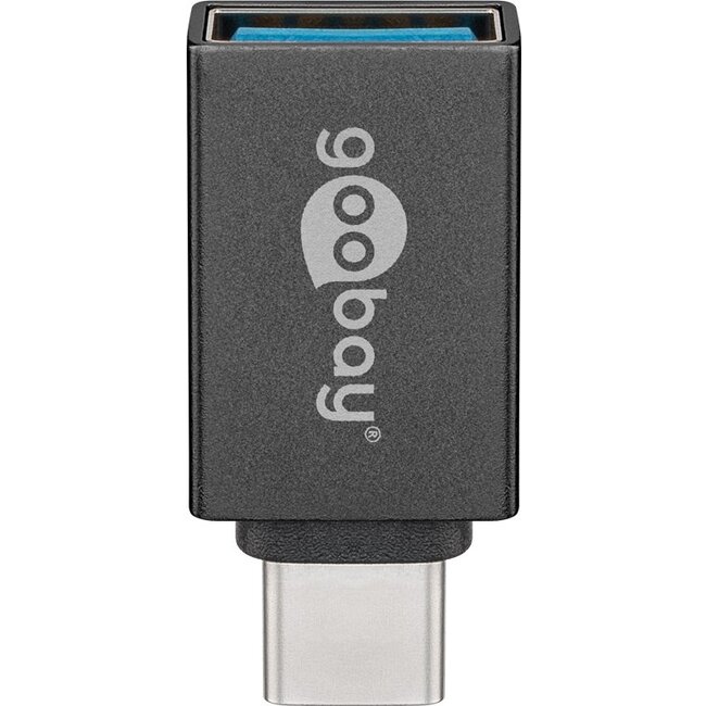 Goobay USB-C™/USB A OTG Super Speed ​​Adapter for Connecting 3.0 Charging Cables, Gray