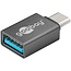 Goobay USB-C™/USB A OTG Super Speed ​​Adapter for Connecting 3.0 Charging Cables, Gray