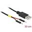 Delock USB Power Cable Type-A to 2 x pin header male separate power 30 cm