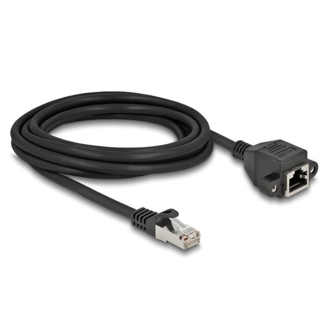 Delock Network Extension Cable S/FTP RJ45 plug to RJ45 jack Cat.6A 3 m black