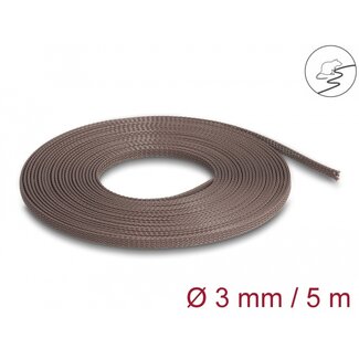 DeLOCK Delock Braided Sleeve rodent resistant stretchable 5 m x 3 mm brown