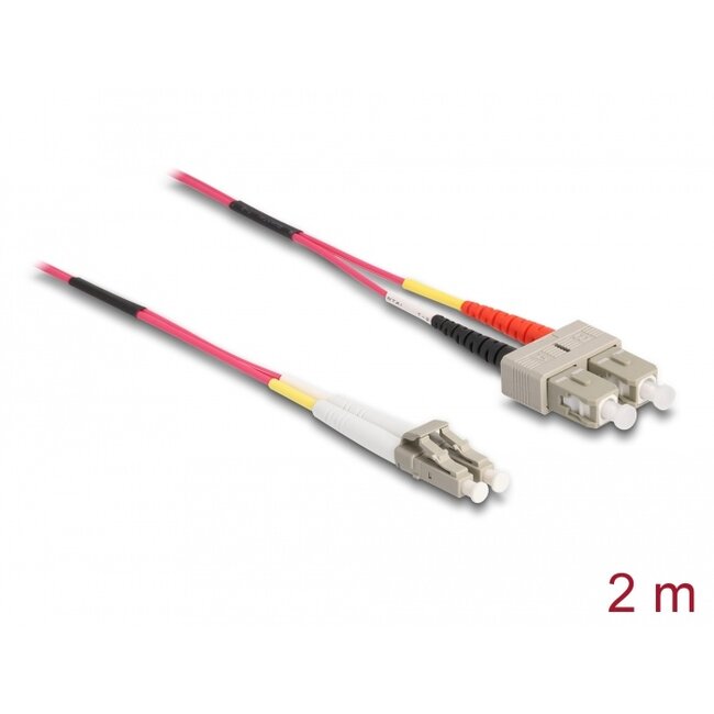 Delock Cable Optical Fibre LC > SC Multi-mode OM4 2 m