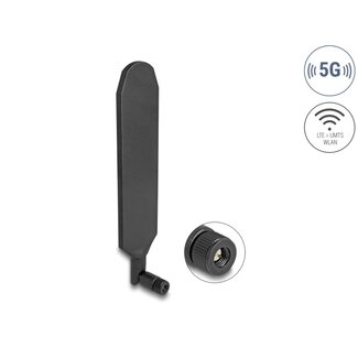 DeLOCK Delock 5G LTE Antenna SMA plug 3 dBi omnidirectional rotatable with tilt joint black