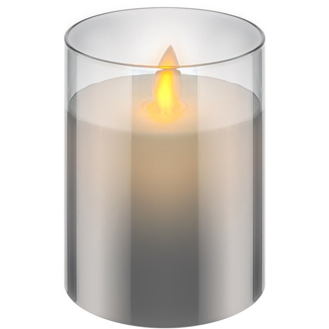 Goobay LED Real Wax Candle in Glass, 7.5 x 10 cm