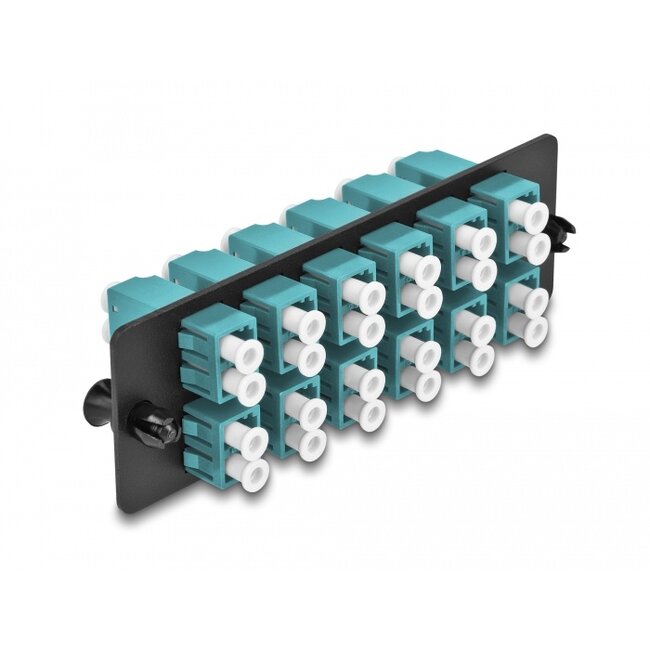 Delock Fiber Optic Adapter Panel LC Duplex OM4 12 Port aqua